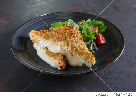 Club sandwich with melted cheese inside Club sandwich with melted cheese inside 46247420