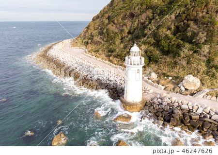 愛知県] 伊良湖岬 灯台 空撮の写真素材 [46247626] - PIXTA