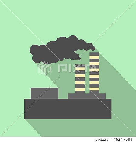Factory pollution flat icon 46247683