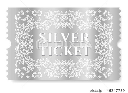 Silver ticket vector illustration. Template for Ci 46247789