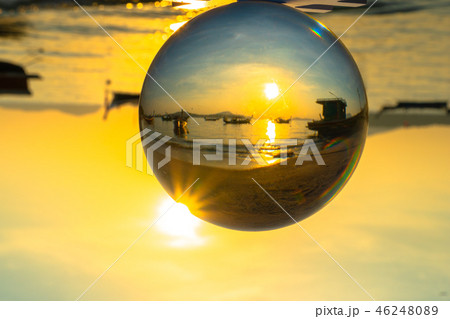 sunrise in clear quartz crystal ball sunrise in clear quartz crystal ball 46248089