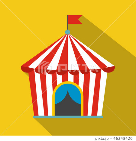 Vintage circus tent flat icon 46248420