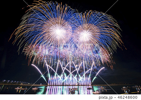 三重県 桑名水郷花火大会の写真素材