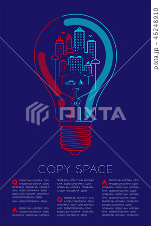 Incandescent light bulb outline stroke set dash 46248910