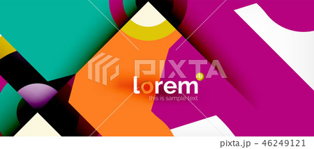 Geometric colorful shapes composition abstract background. Minimal dynamic design Geometric colorful shapes composition abstract background. Minimal dynamic design 46249121
