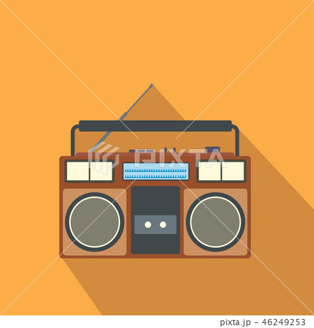 Boombox Flat Iconのイラスト素材