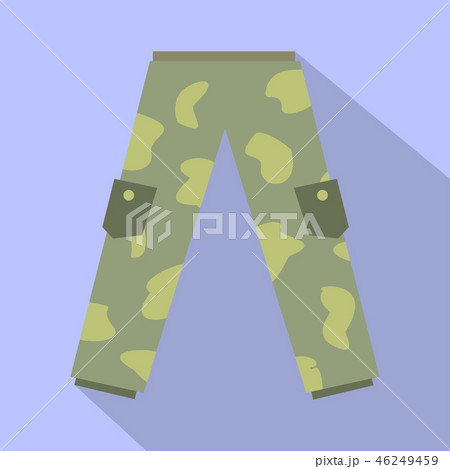 Camouflage trousers flat icon 46249459