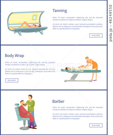 Tanning, Body Wrap and Barber Shop Web Posters Tanning, Body Wrap and Barber Shop Web Posters 46249550