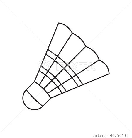 Badminton shuttlecock line iconのイラスト素材 [46250139] PIXTA