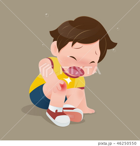 The boy suffering from pain in knee The boy suffering from pain in knee 46250550