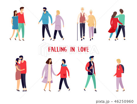 People having date, rendezvous,characters at walk 46250960