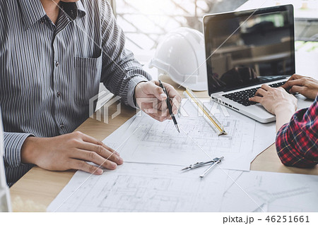 Architecture Engineer Teamwork Meeting, Drawing and working for 46251661