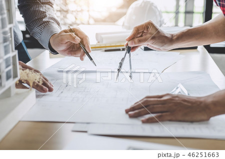 Architecture Engineer Teamwork Meeting, Drawing and working for 46251663