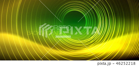 Neon glowing techno lines, hi-tech futuristic abstract background template with square shapes 46252218