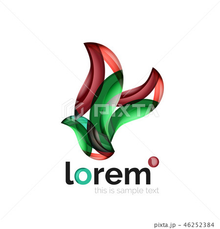 Geometric abstract business icon template, smooth shape Geometric abstract business icon template, smooth shape 46252384