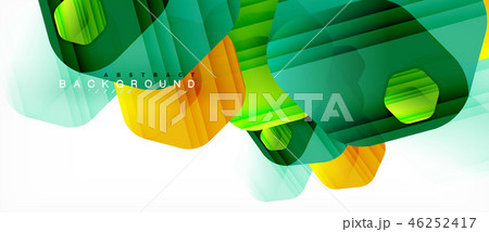 Glossy color hexagons modern composition background, shiny glass design Glossy color hexagons modern composition background, shiny glass design 46252417