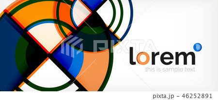 Circle abstract background, bright colorful round geometric shapes 46252891