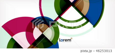 Circle abstract background, bright colorful round geometric shapes 46253013