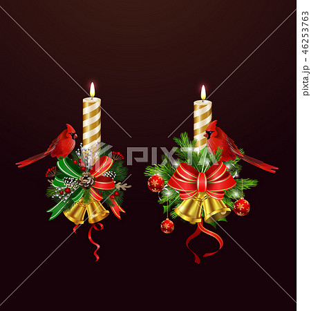 Christmas candle combined width Christmas tree branches 46253763
