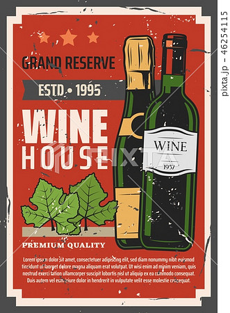 Winemaking, red brut wine bottle in vault cellar 46254115