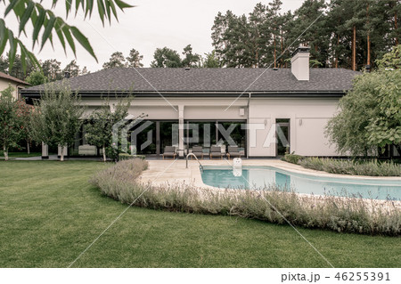 Stylish villa with swimming pool and large lawn 46255391