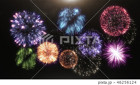 3d render of various fireworks and salute 3d render of various fireworks and salute 46256124