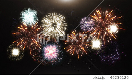 3d render of various fireworks and salute 3d render of various fireworks and salute 46256126