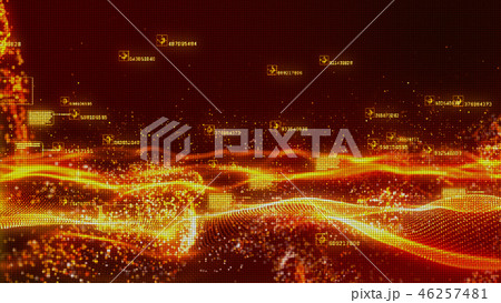 Red color particles wave flow abstract background Red color particles wave flow abstract background 46257481