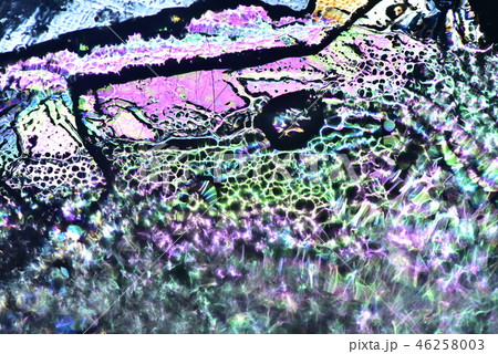 薄氷の偏光効果による色模様 薄氷の偏光効果による色模様 46258003