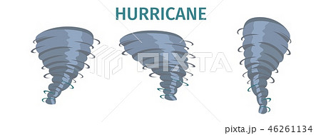 Hurricane Whirlwind, Tornado Swirl Flat Vector Set Hurricane Whirlwind, Tornado Swirl Flat Vector Set 46261134