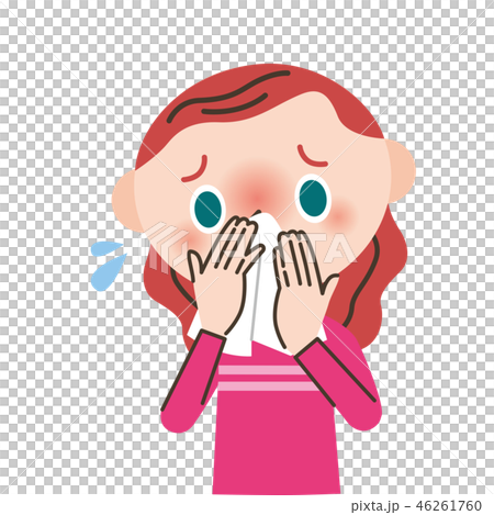 鼻をかむ女の子 鼻をかむ女の子 46261760