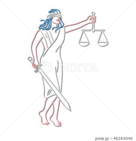 Lady Justice Holding Sword and Balance Neon Sign 46263040