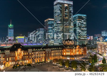 東京駅・丸の内の周辺の夜景 東京駅・丸の内の周辺の夜景 46263429