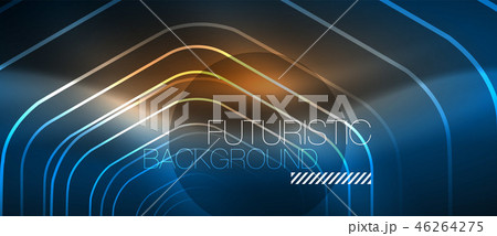 Neon glowing lines, magic energy space blue light concept, abstract background wallpaper design Neon glowing lines, magic energy space blue light concept, abstract background wallpaper design 46264275