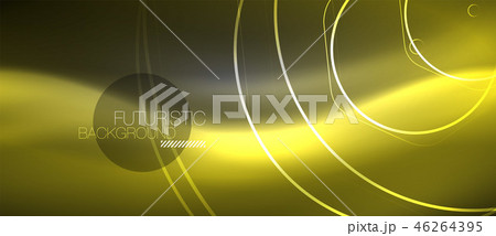 Black and glowing color lines neon design, magin techno template background 46264395