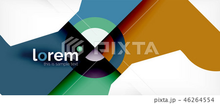 Geometric colorful shapes composition abstract background. Minimal dynamic design 46264554