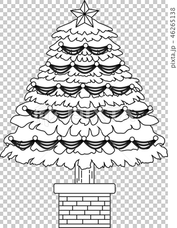 クリスマスツリー 豪華 デコレーション モミの木 イラストのイラスト素材