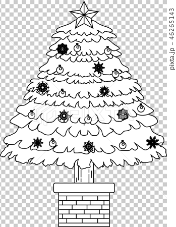 クリスマスツリー 豪華 デコレーション モミの木 イラストのイラスト素材