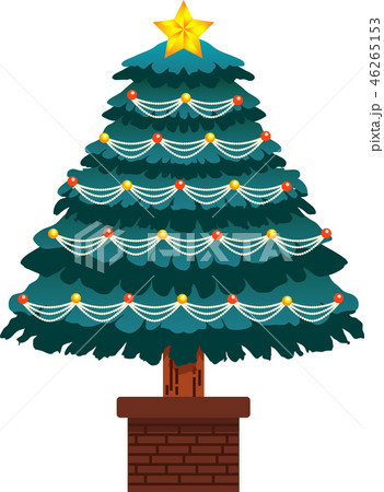 クリスマスツリー 豪華 デコレーション モミの木 イラストのイラスト素材