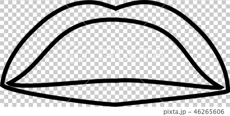 Lips woman beautiful line drawing logo mark illustration Lips woman beautiful line drawing logo mark illustration 46265606