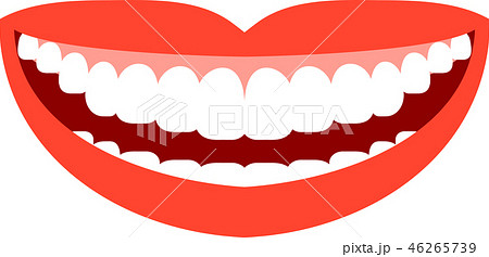 口 唇 女性 歯 健康的 口紅 イラストのイラスト素材 46265739 Pixta