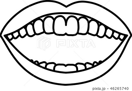 口 唇 女性 歯 健康的 口紅 イラストのイラスト素材 46265740 Pixta