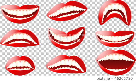 Mouth Lips Female Teeth Healthy Lipstick Stock Illustration