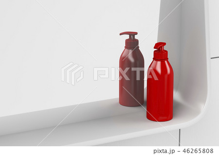 Red liquid soap bottle Red liquid soap bottle 46265808