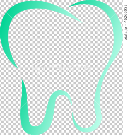 Tooth line drawing dental care logo mark stylish illustration 46266055