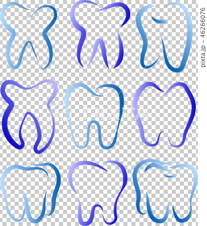 歯 線画 デンタルケア ロゴマーク スタイリッシュ イラストのイラスト素材