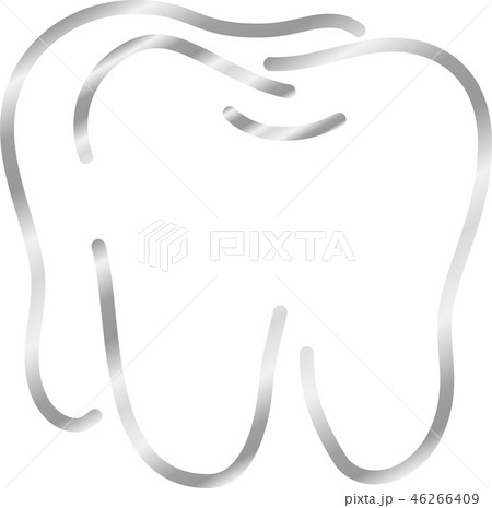 歯 歯科 デンタルケア シンプル 線画 イラストのイラスト素材