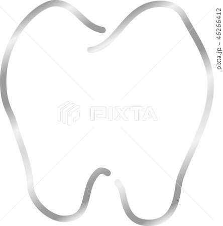 歯 歯科 デンタルケア シンプル 線画 イラストのイラスト素材