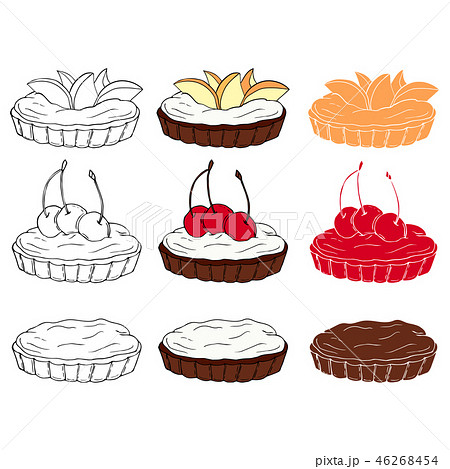 Set of sweet tartlets with different toppings Set of sweet tartlets with different toppings 46268454