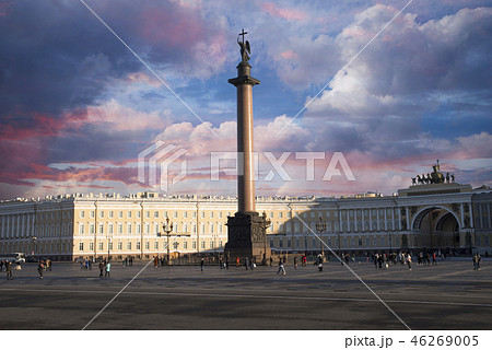 Alexander Column in the center of Palace Square 46269005